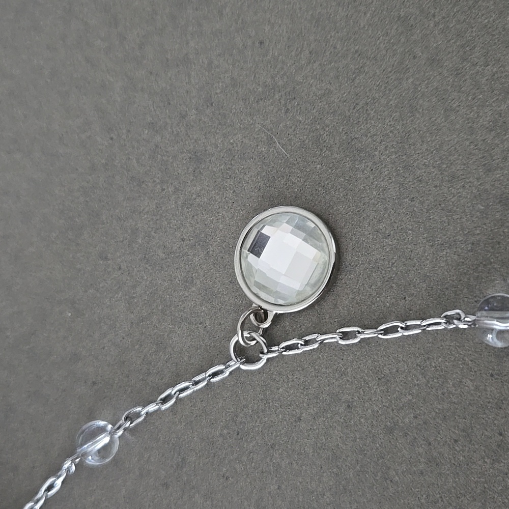 New Never Used Dior Silver Charm Necklace .. CD Charm, Star & Pearl - Picture 4 of 9